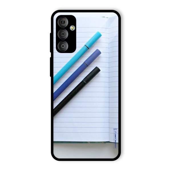 Notebook And Pens Glass Back Case for Galaxy F23