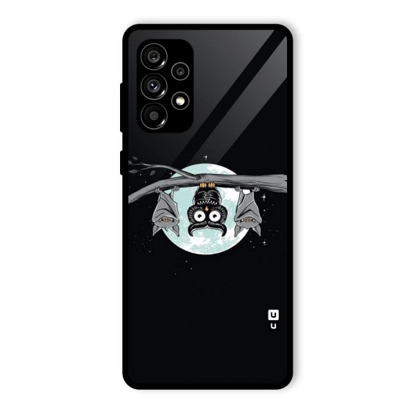 Owl Hanging Glass Back Case for Galaxy A73 5G