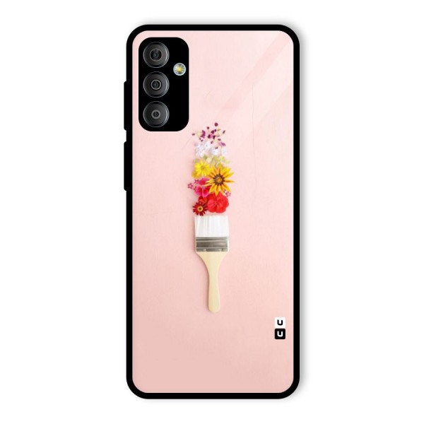 Painted Flowers Glass Back Case for Galaxy F23