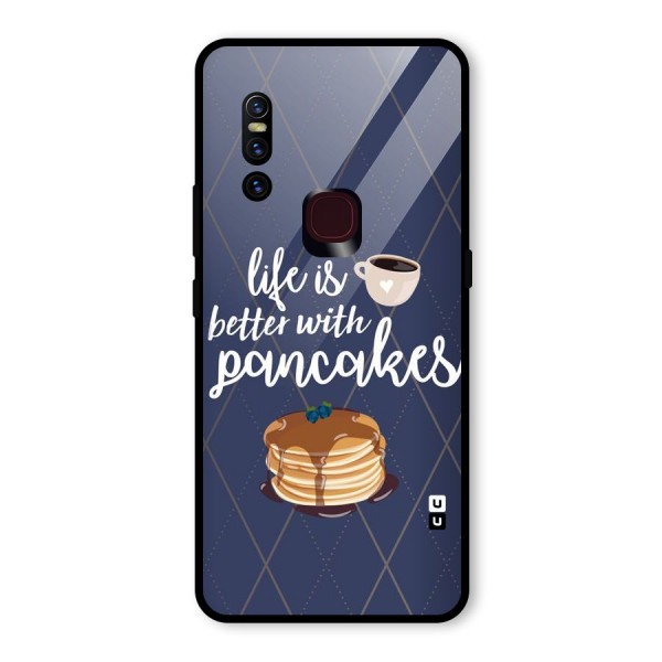 Pancake Life Glass Back Case for Vivo V15