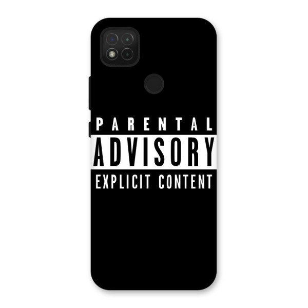 Parental Advisory Label Back Case for Redmi 9C