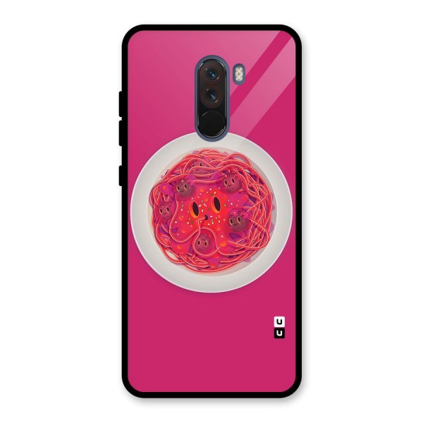 Pasta Cute Glass Back Case for Poco F1