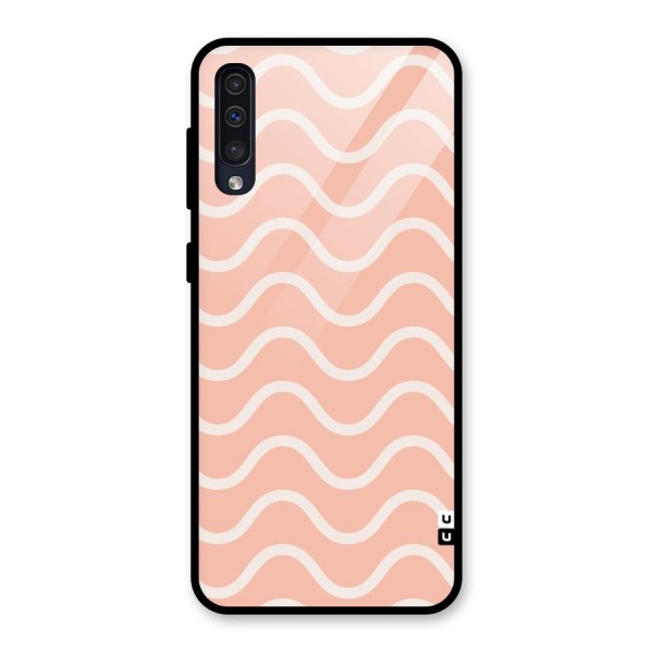 Pastel Peach Waves Glass Back Case for Galaxy A50s