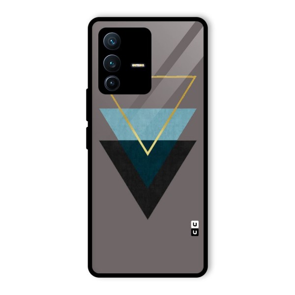 Pastel Triangle Glass Back Case for Vivo V23 Pro