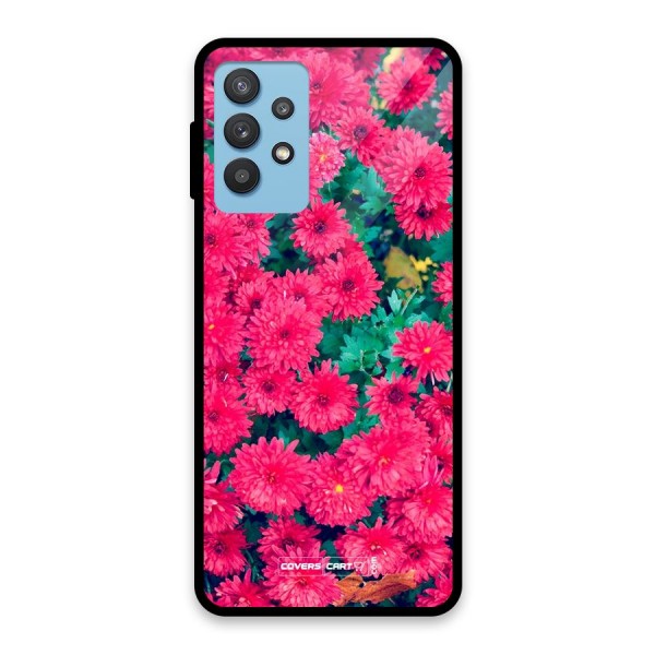 Pink Flowers Glass Back Case for Galaxy M32 5G