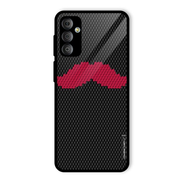 Pink Moustache Glass Back Case for Galaxy F23