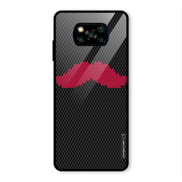 Pink Moustache Glass Back Case for Poco X3 Pro