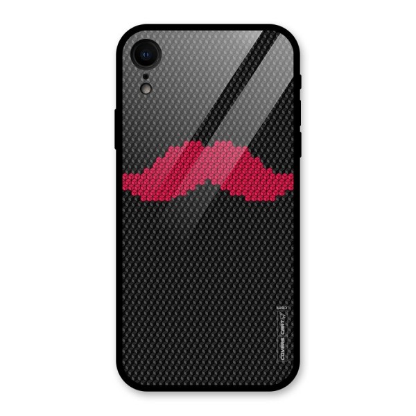 Pink Moustache Glass Back Case for XR