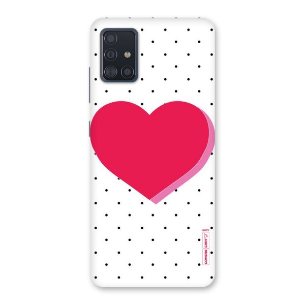 Pink Polka Heart Back Case for Galaxy A51