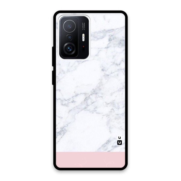 Pink White Merge Marble Glass Back Case for Xiaomi 11T Pro