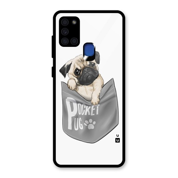 Pocket Pug Glass Back Case for Galaxy A21s