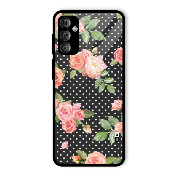 Polka Peach Glass Back Case for Galaxy F23