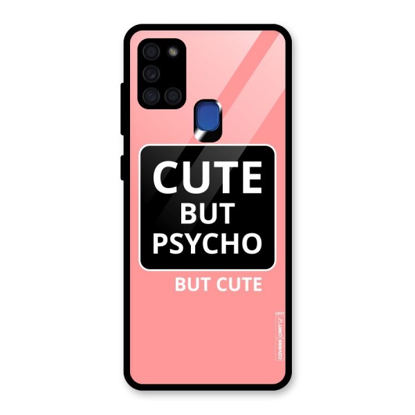 Psycho But Cute Glass Back Case for Galaxy A21s