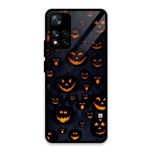 Pumpkin Smile Pattern Glass Back Case for Xiaomi 11i HyperCharge 5G