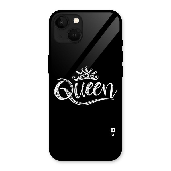 Queen Crown Glass Back Case for iPhone 13