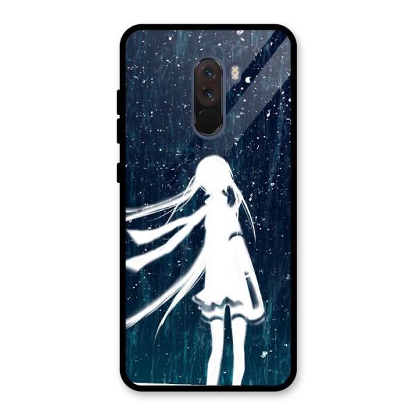 Rain White Girl Glass Back Case for Poco F1