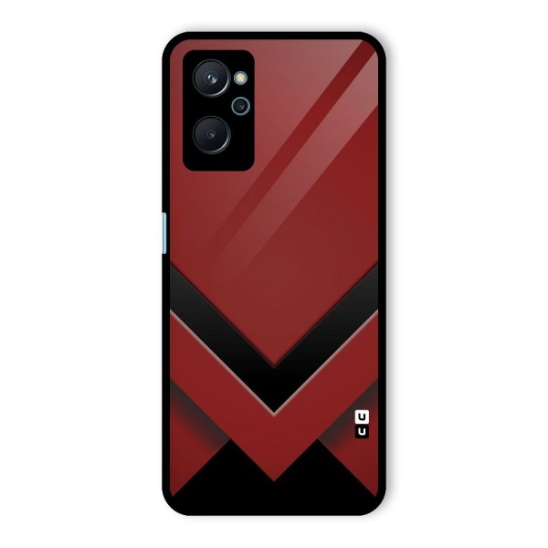 Red Black Fold Glass Back Case for Realme 9i