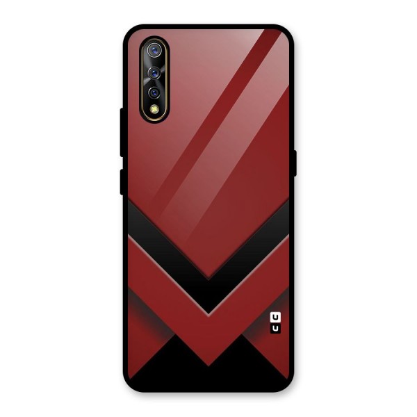 Red Black Fold Glass Back Case for Vivo Z1x