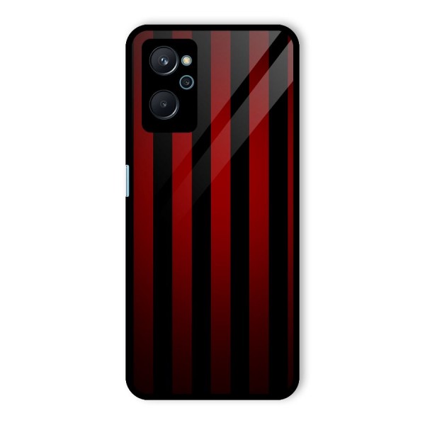 Red Black Stripes Glass Back Case for Realme 9i