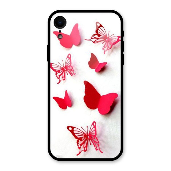 Red Butterflies Glass Back Case for XR