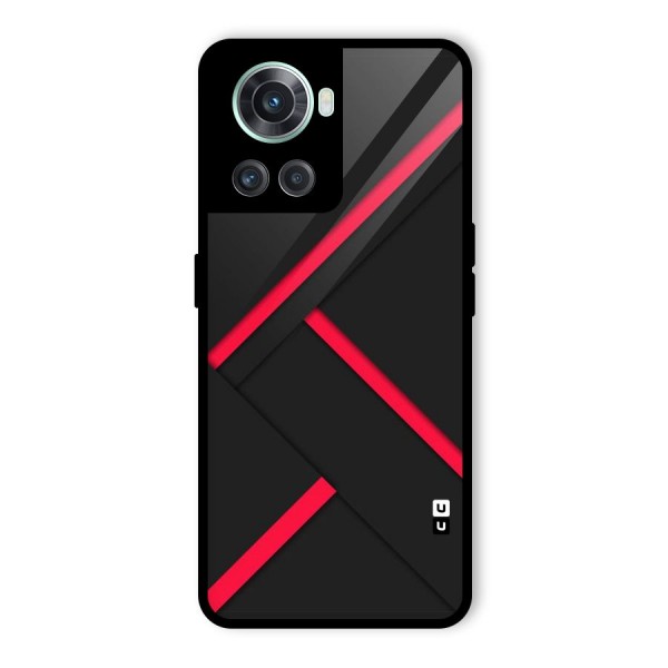 Red Disort Stripes Glass Back Case for OnePlus 10R