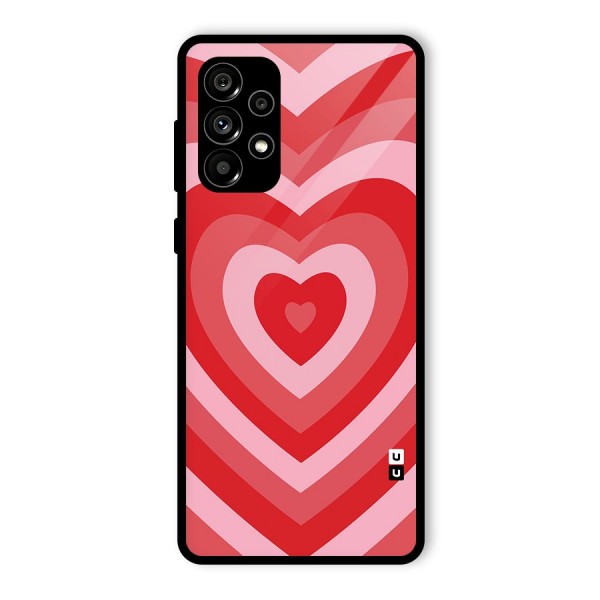 Red Retro Hearts Glass Back Case for Galaxy A73 5G