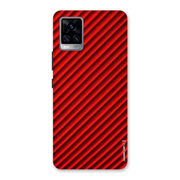 Red Rugged Stripes Back Case for Vivo V20 Pro