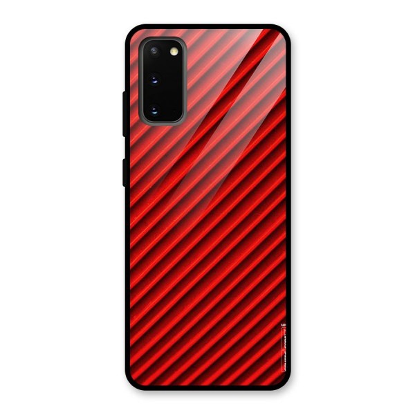 Red Rugged Stripes Glass Back Case for Galaxy S20