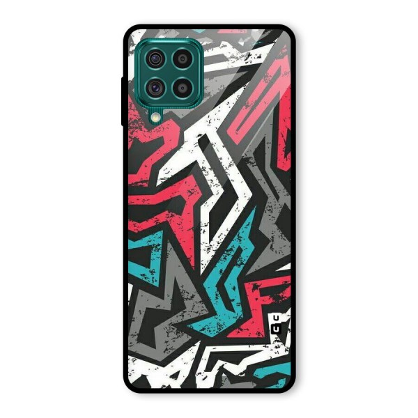 Rugged Strike Abstract Glass Back Case for Galaxy F62