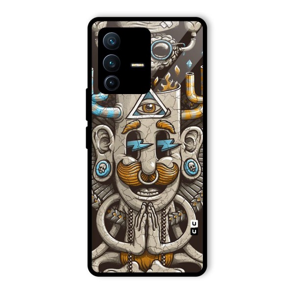 Sculpture Design Glass Back Case for Vivo V23 Pro