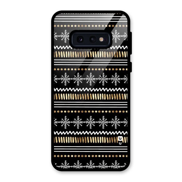 Snowflakes Gold Glass Back Case for Galaxy S10e