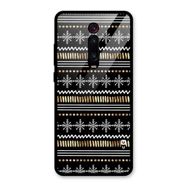 Snowflakes Gold Glass Back Case for Redmi K20