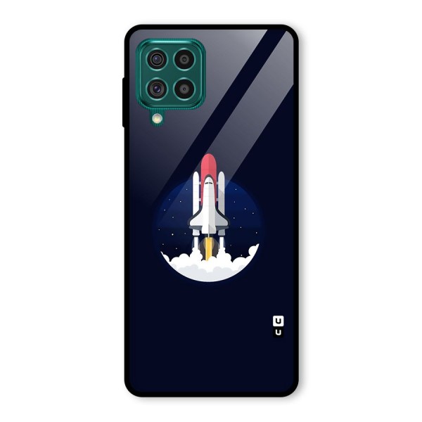 Space Rocket Minimal Glass Back Case for Galaxy F62