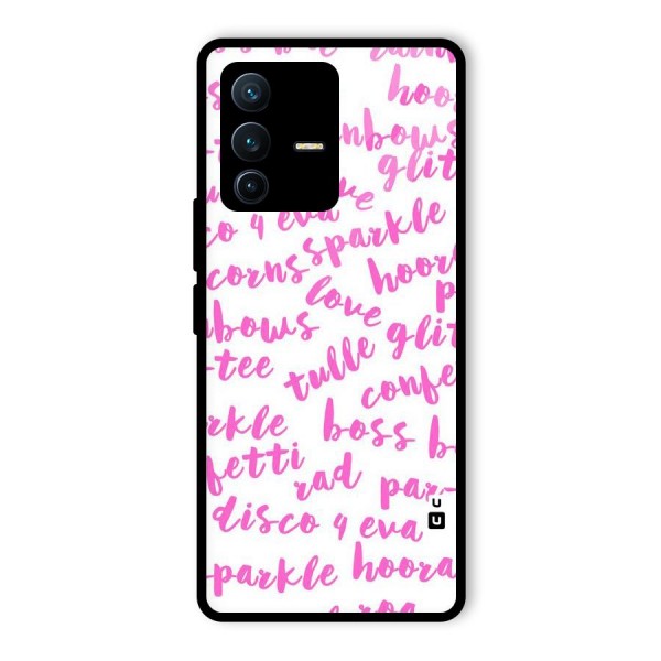 Sparkle Love Glass Back Case for Vivo V23 Pro