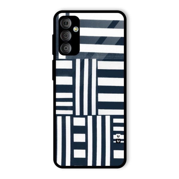 Square  Stripes Glass Back Case for Galaxy F23