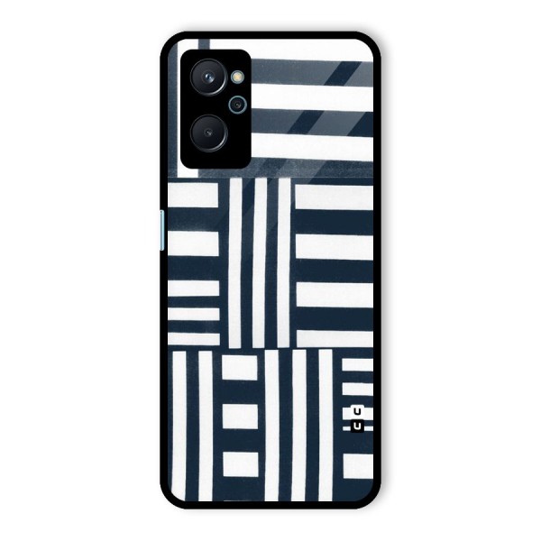 Square  Stripes Glass Back Case for Realme 9i