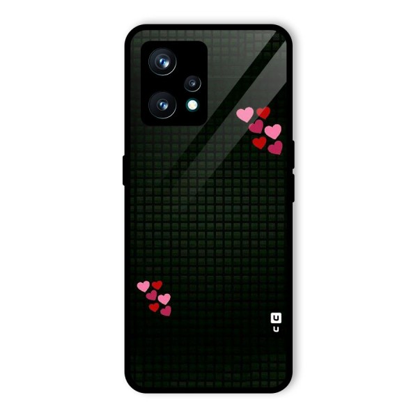 Square and Hearts Glass Back Case for Realme 9