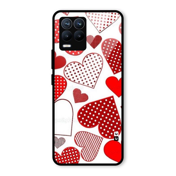 Style Hearts Glass Back Case for Realme 8 Pro