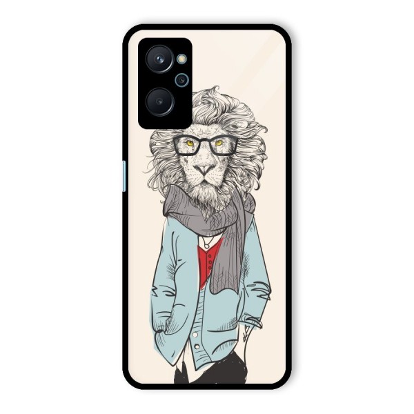 Stylish Lion Glass Back Case for Realme 9i