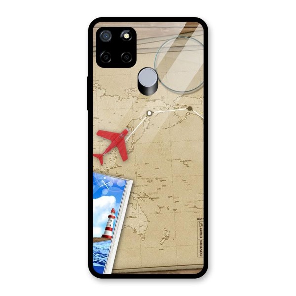 Summer Travel Glass Back Case for Realme C15