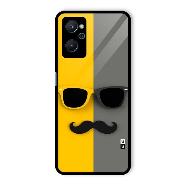 Sunglasses and Moustache Glass Back Case for Realme 9i