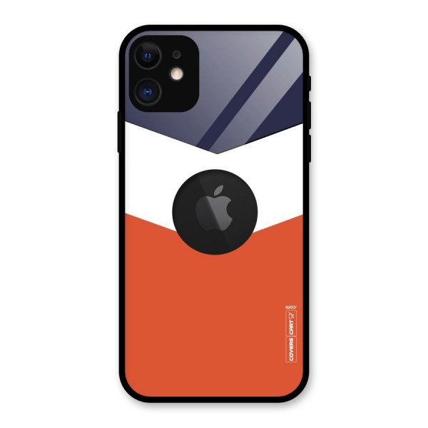 Three Colour Pattern Glass Back Case for iPhone 11 Logo Cut