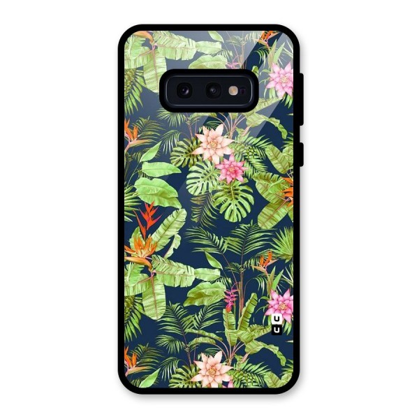 Tiny Flower Leaves Glass Back Case for Galaxy S10e