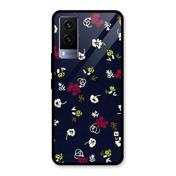 Tiny Flowers Glass Back Case for Vivo V21e 5G