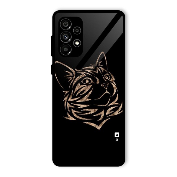 Tribal Cat Glass Back Case for Galaxy A73 5G