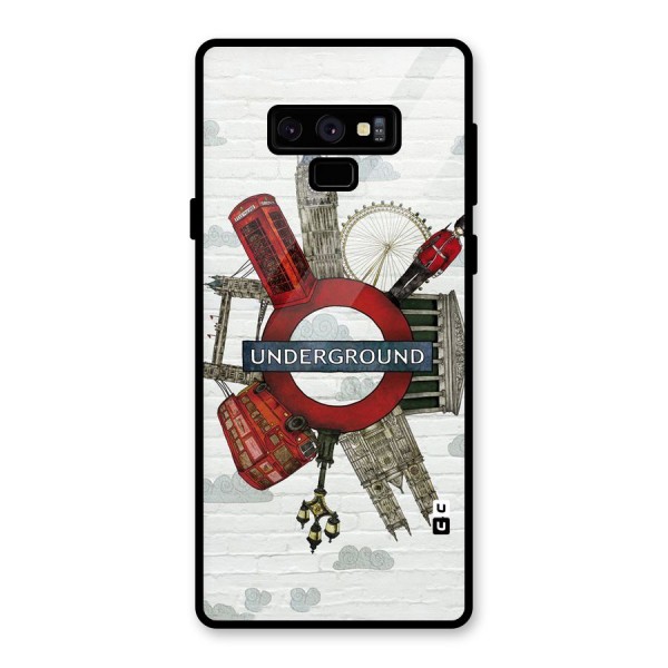 Underground Design Glass Back Case for Galaxy Note 9