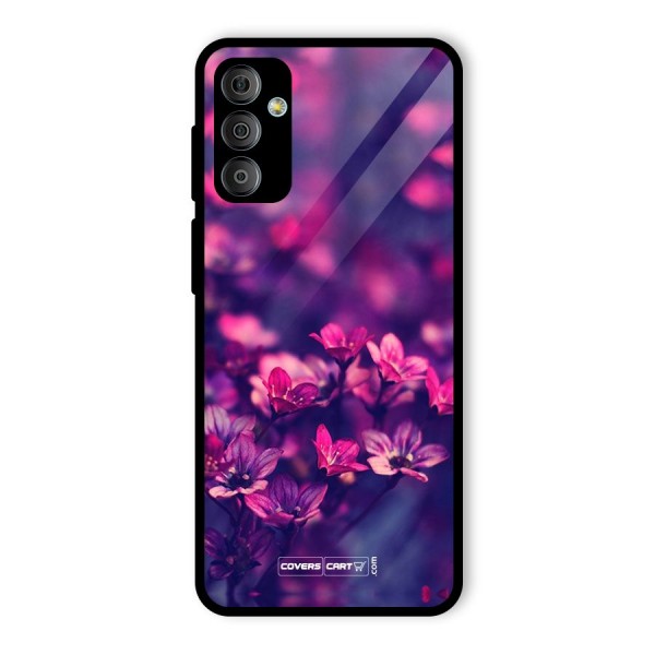 Violet Floral Glass Back Case for Galaxy F23