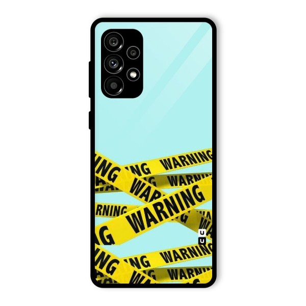 Warning Design Glass Back Case for Galaxy A73 5G