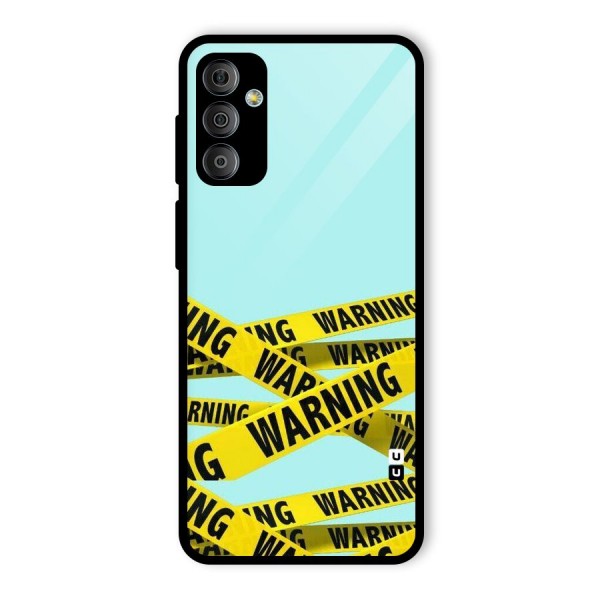 Warning Design Glass Back Case for Galaxy F23