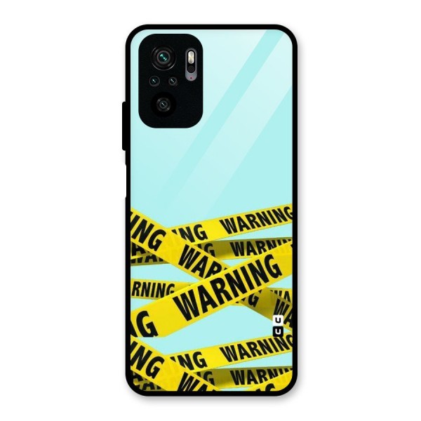 Warning Design Glass Back Case for Redmi Note 10